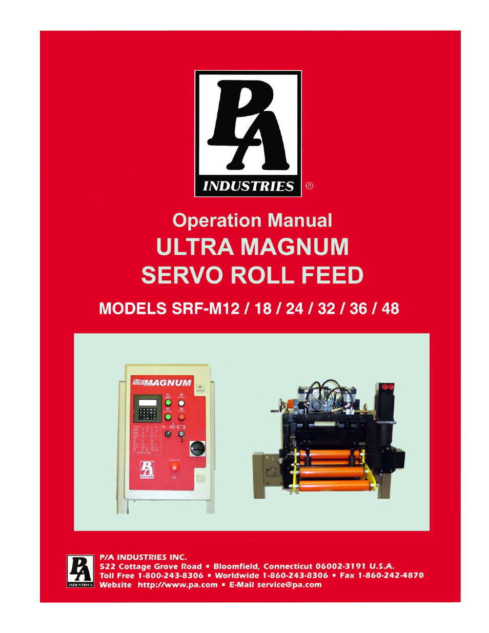 PA Industries Magnum Servo Roll Feed SRF-M12/18/24/32/36/48 - Operation Manual User Manual | 34 pages