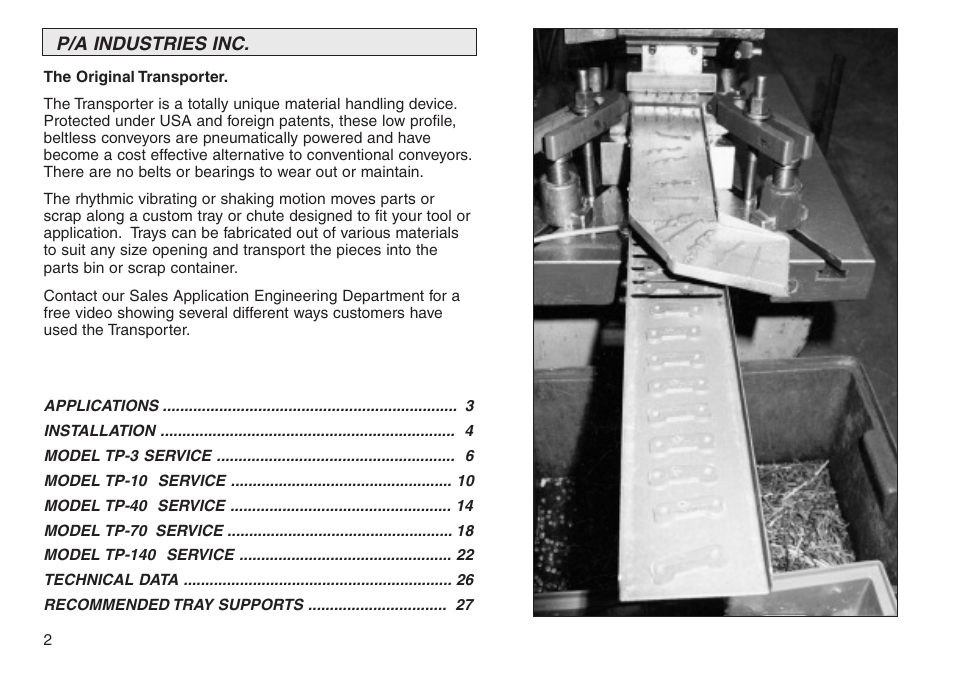 PA Industries Transporter User Manual | Page 2 / 28