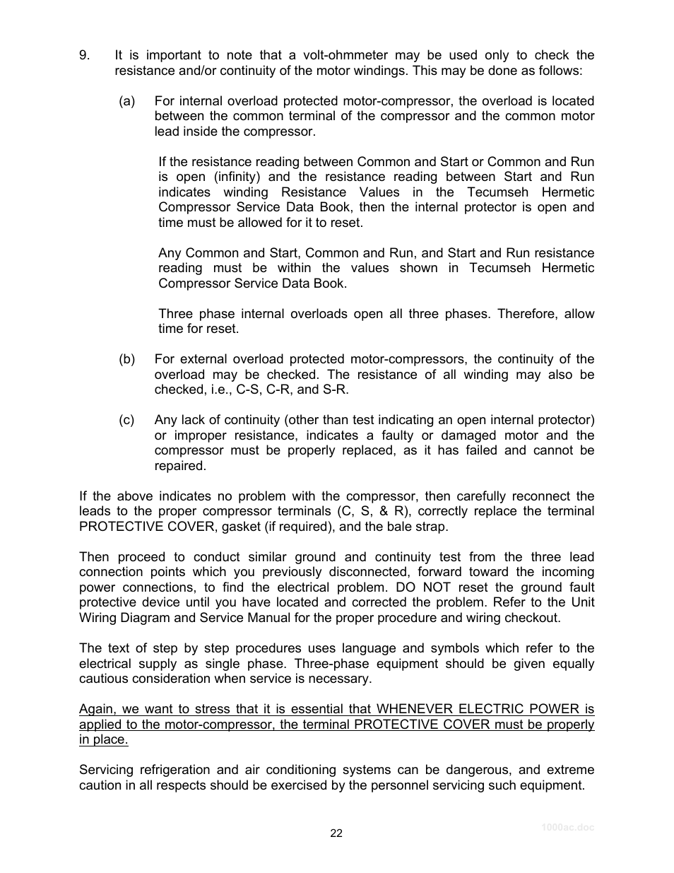 Schreiber Chillers 1000AC User Manual | Page 23 / 30