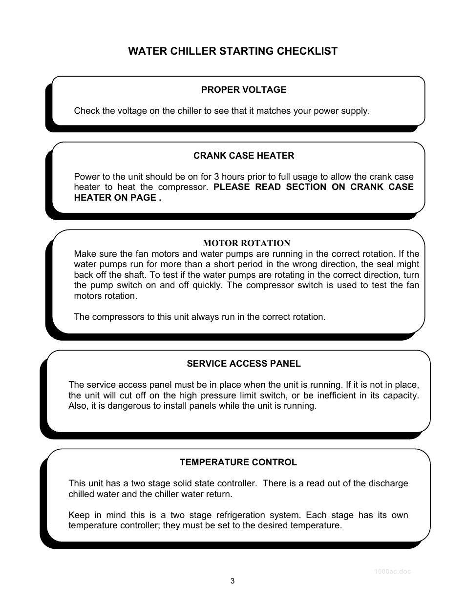 Schreiber Chillers 1000ACsf User Manual | Page 4 / 30