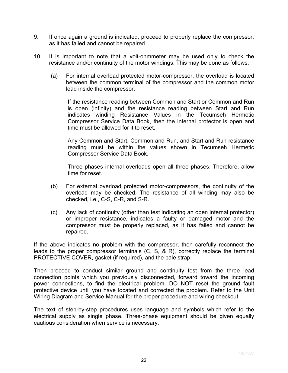 Schreiber Chillers 1001ACsf User Manual | Page 19 / 26