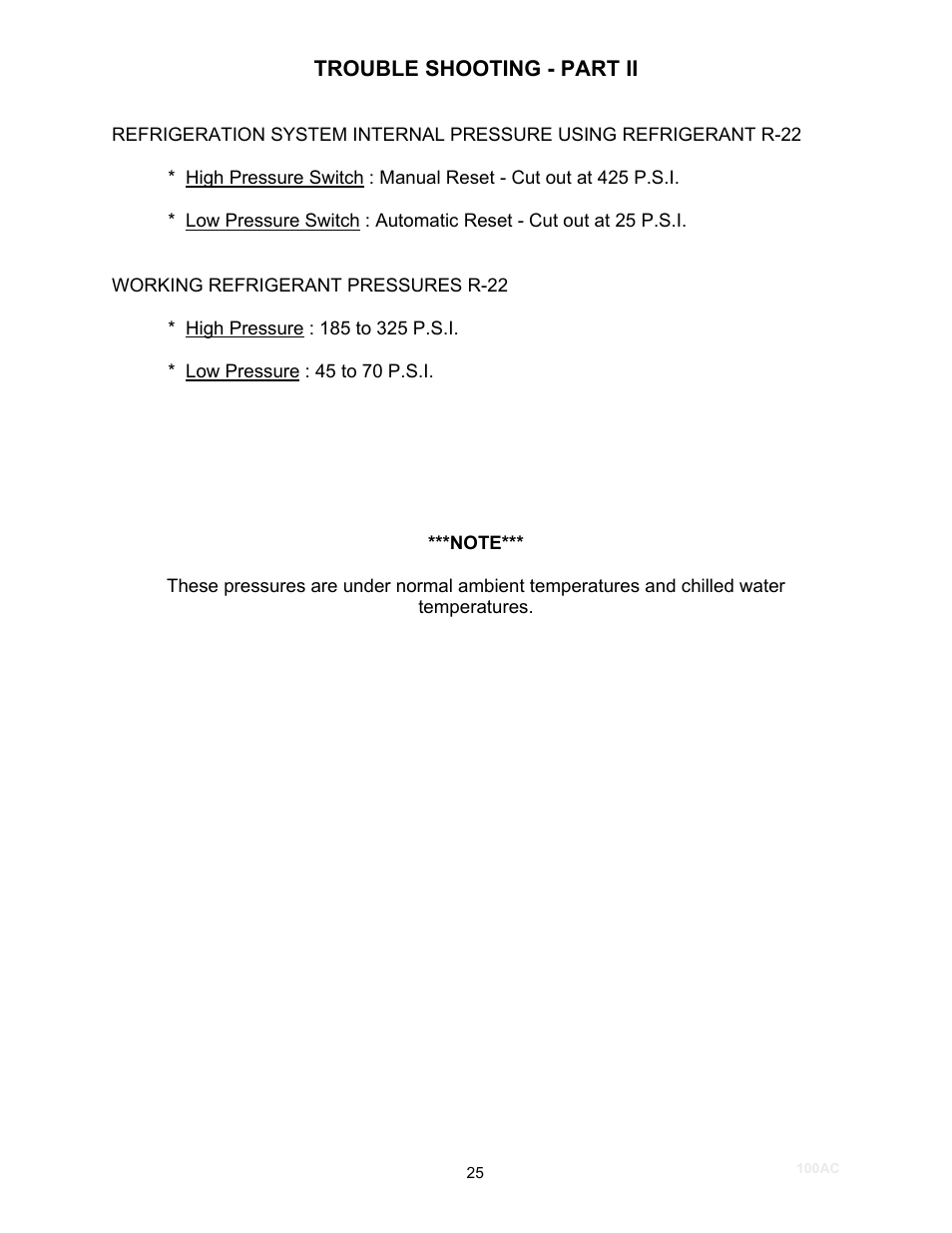 Schreiber Chillers 100ACsf User Manual | Page 27 / 32