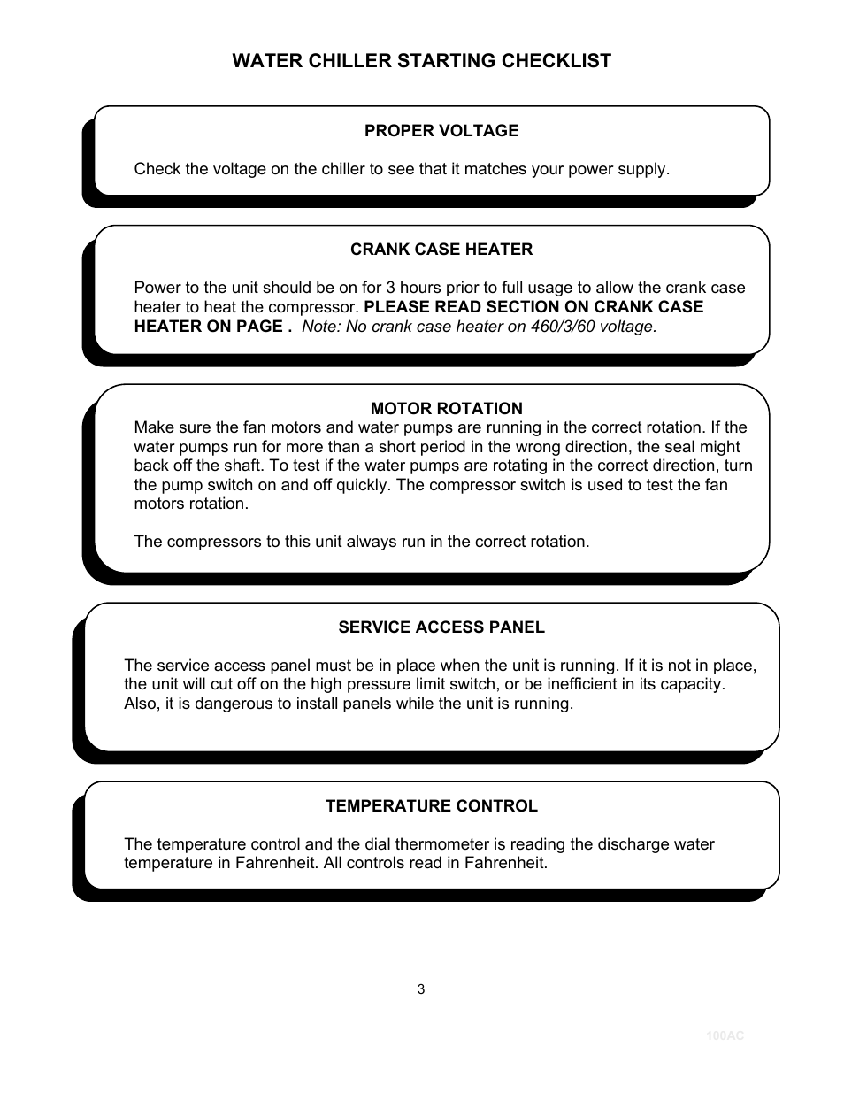 Schreiber Chillers 100ACsf User Manual | Page 5 / 32