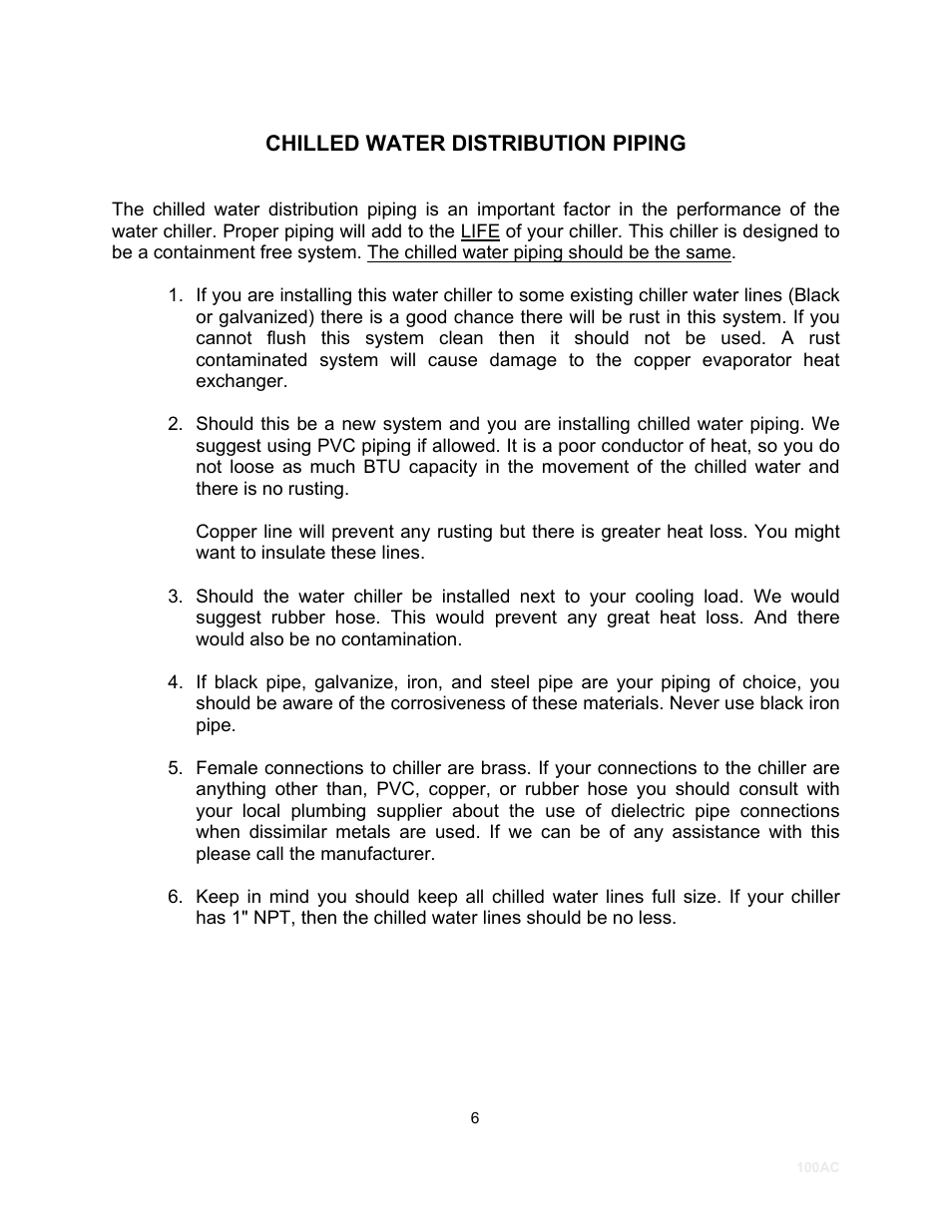 Schreiber Chillers 100ACsf User Manual | Page 8 / 32