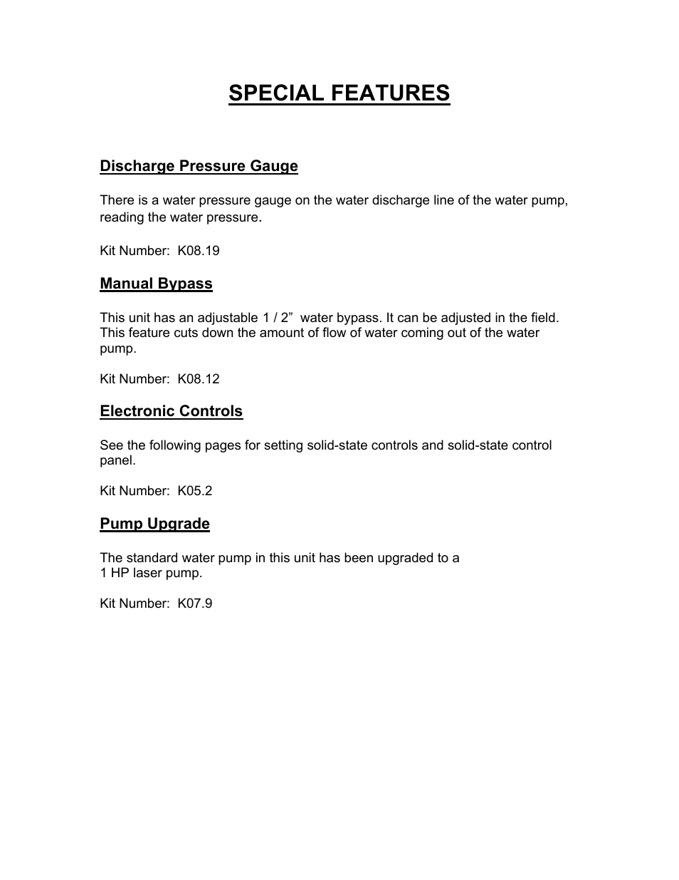 Special features | Schreiber Chillers 150AC laser User Manual | Page 34 / 34