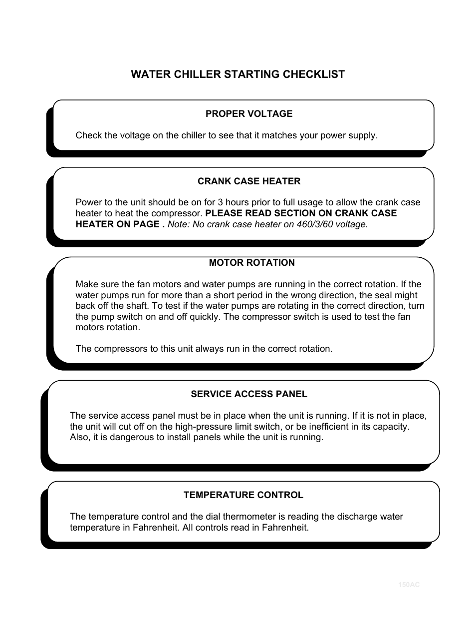 Schreiber Chillers 150ACsf User Manual | Page 4 / 30
