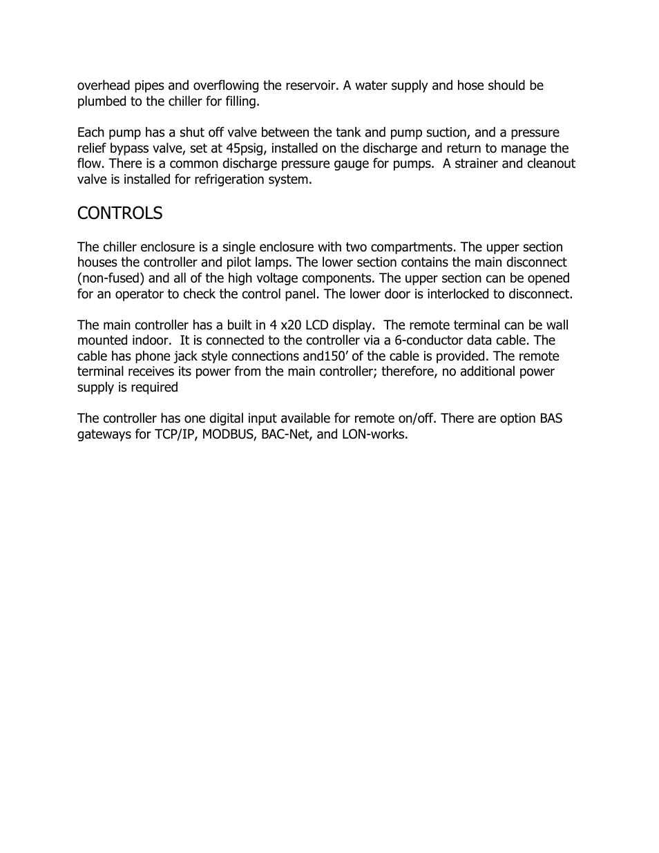 Controls | Schreiber Chillers 15MEDAC email User Manual | Page 11 / 64