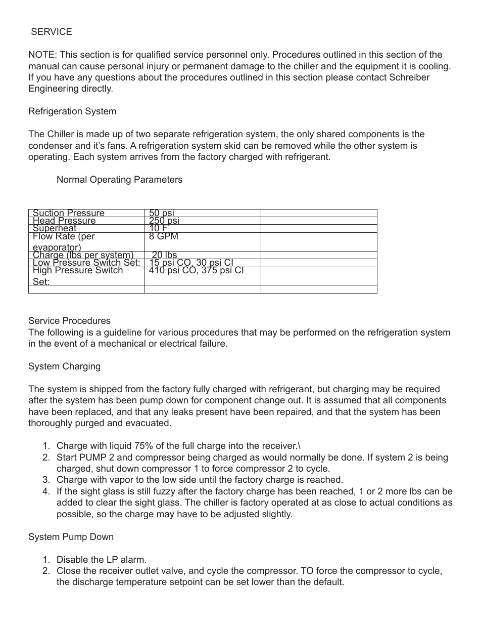 Schreiber Chillers 15MEDAC email User Manual | Page 46 / 64