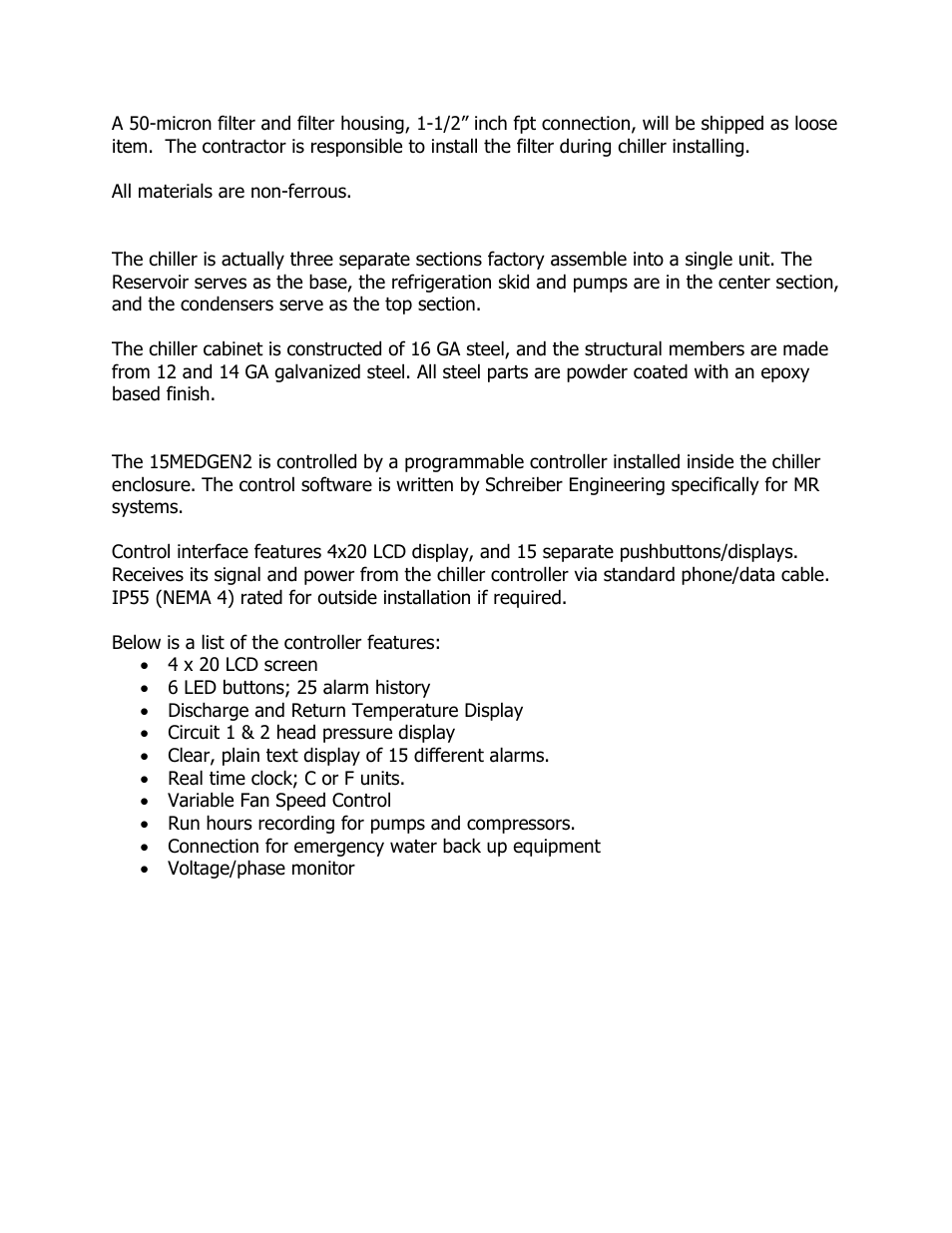 Schreiber Chillers 15MEDAC_GEN2 User Manual | Page 11 / 77