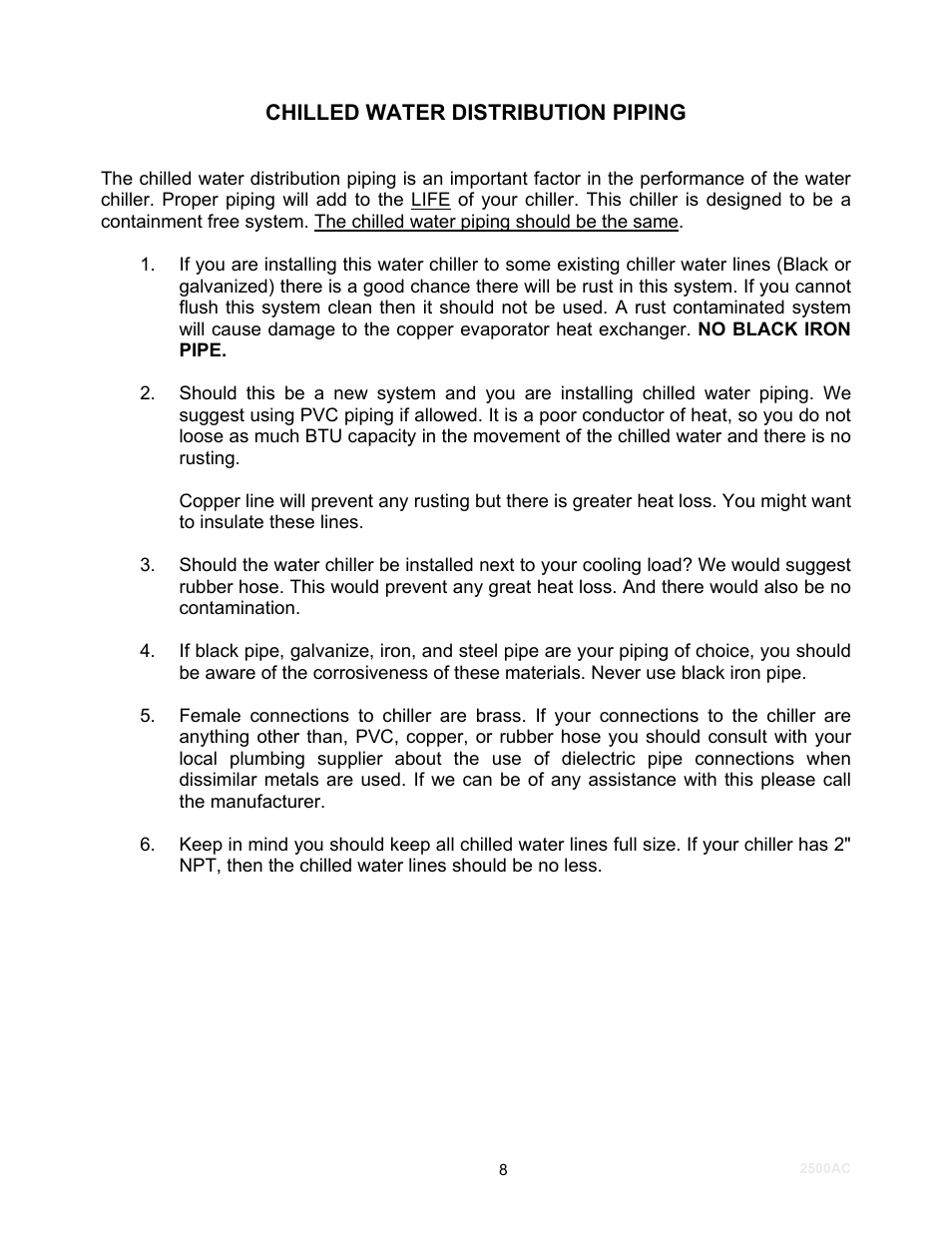 Schreiber Chillers 2500ACsf User Manual | Page 10 / 31