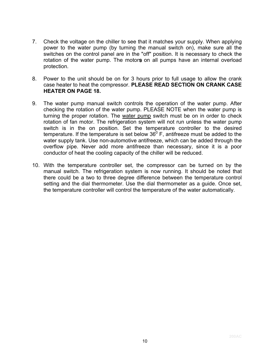 Schreiber Chillers 200ACsf User Manual | Page 11 / 31