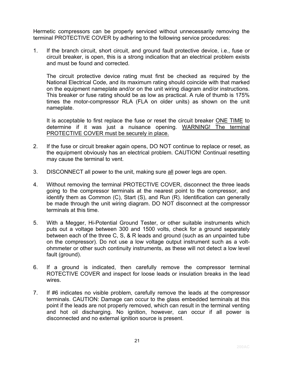 Schreiber Chillers 200ACsf User Manual | Page 22 / 31