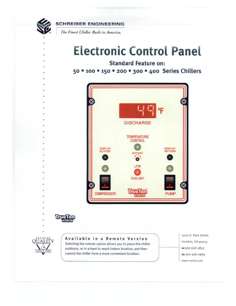 Schreiber Chillers 200ACsf User Manual | Page 8 / 31