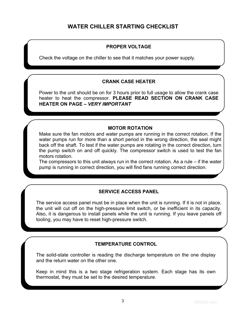 Schreiber Chillers 2000ACsf User Manual | Page 4 / 31