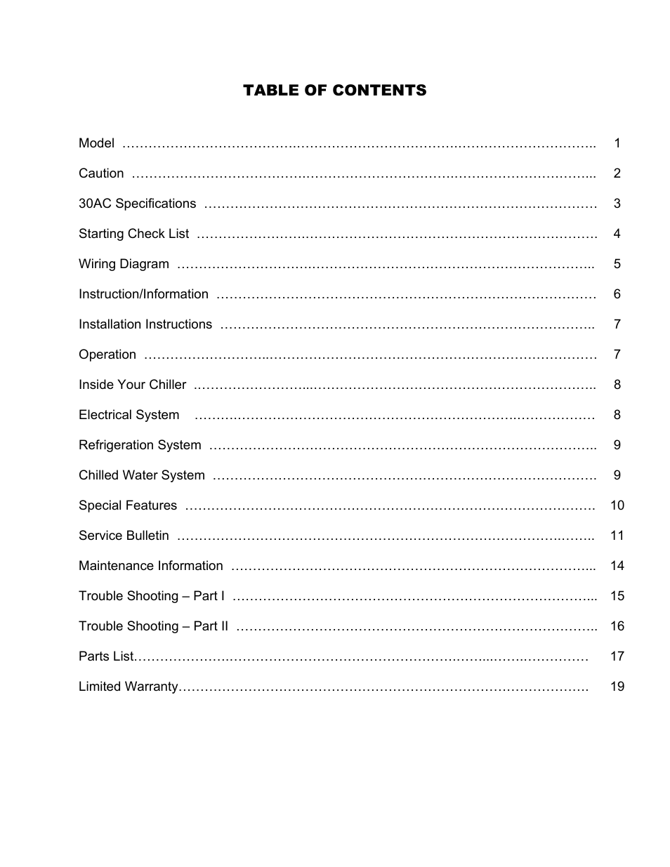 Schreiber Chillers 30AC User Manual | Page 2 / 18