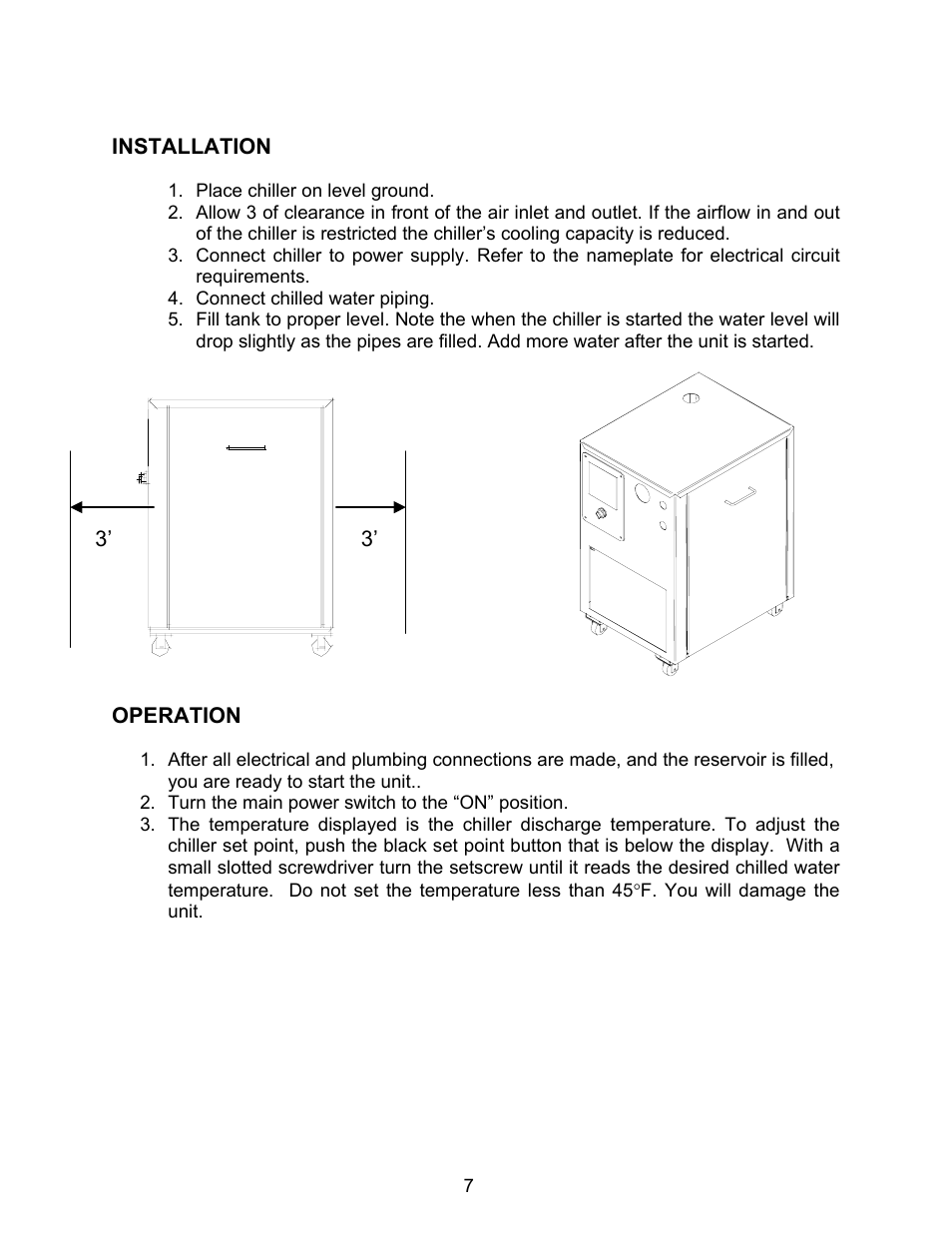Installation, Operation | Schreiber Chillers 30AC User Manual | Page 6 / 18