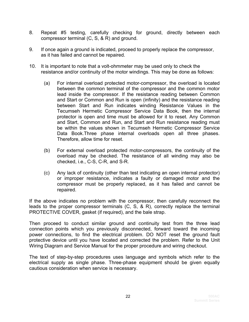 Schreiber Chillers 500ACsf User Manual | Page 24 / 33