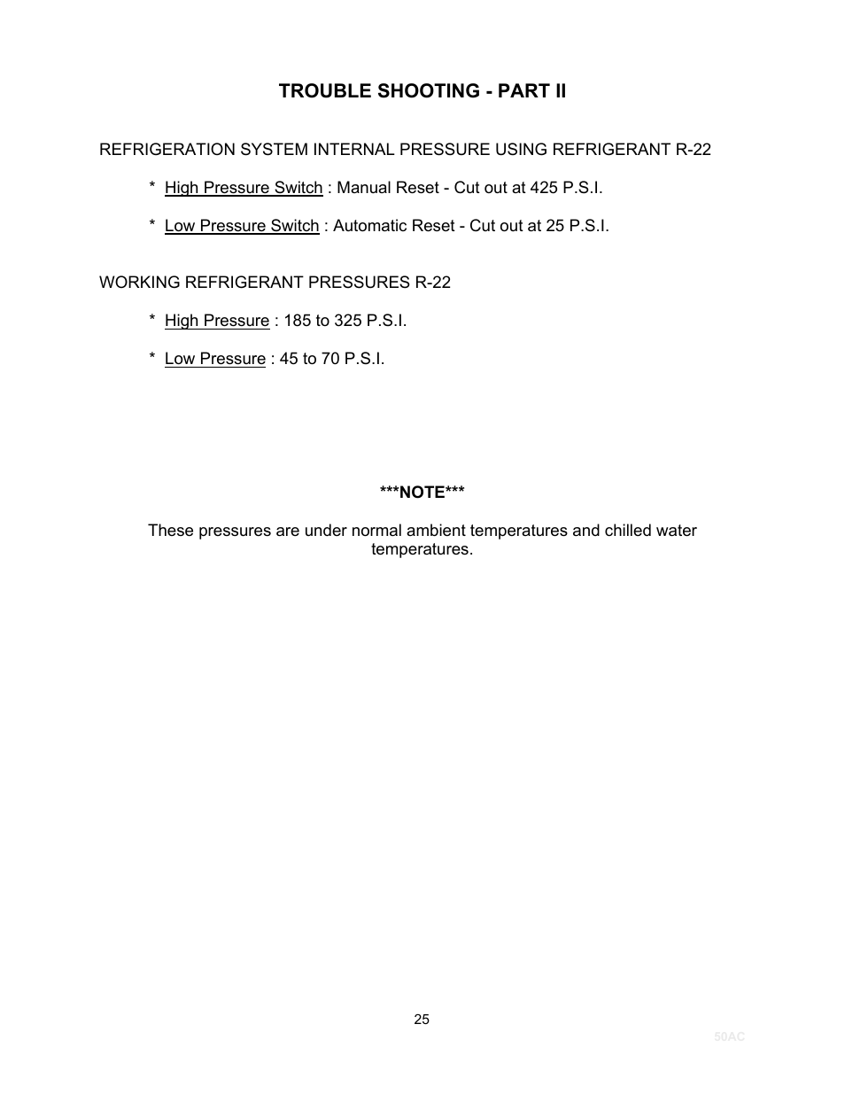 Schreiber Chillers 50ACsf User Manual | Page 27 / 32