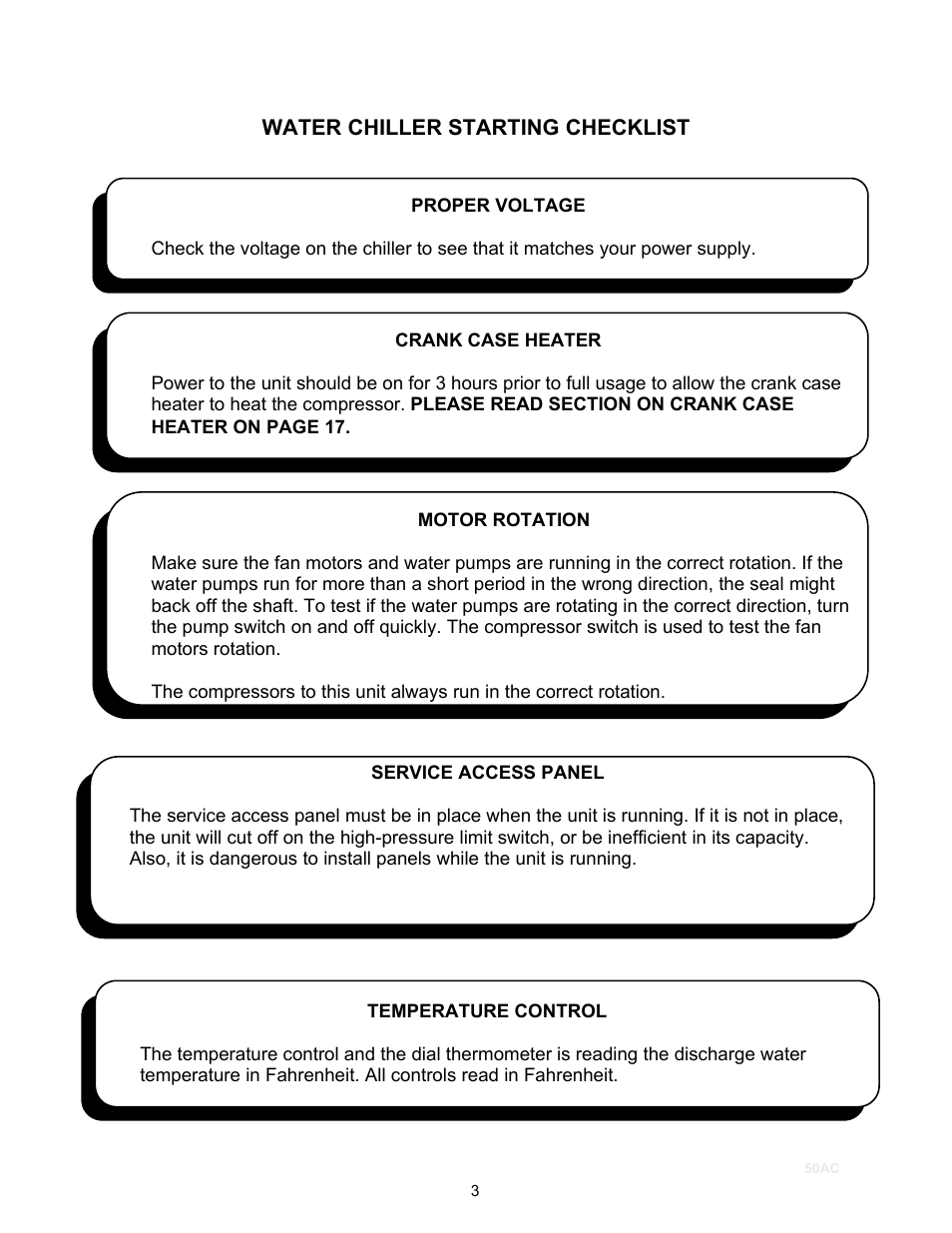 Schreiber Chillers 50ACsf User Manual | Page 5 / 32