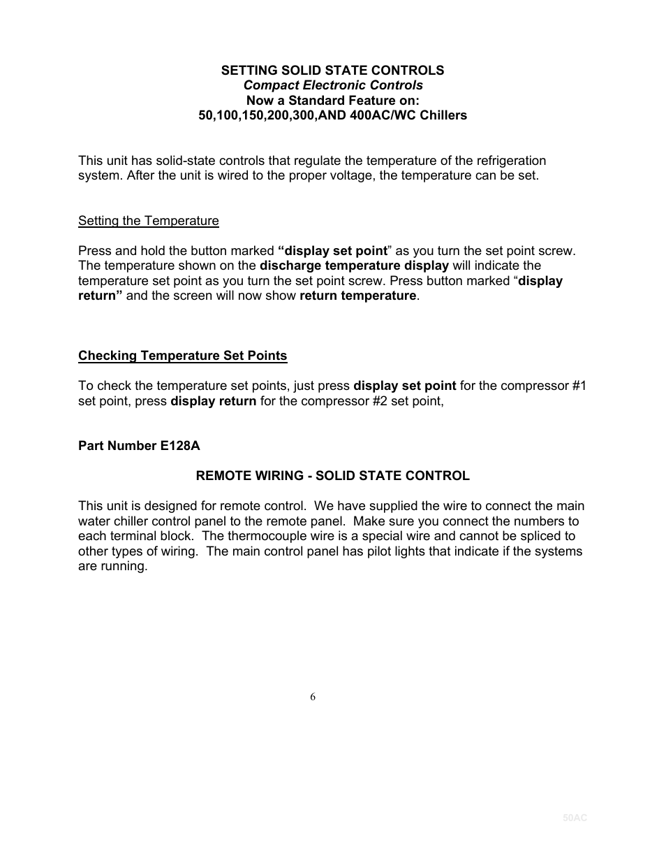 Schreiber Chillers 50ACsf User Manual | Page 8 / 32