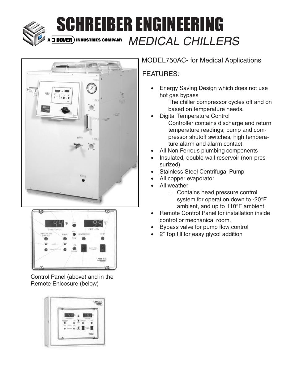 Schreiber engineering, Medical chillers | Schreiber Chillers 750AC MRI User Manual | Page 3 / 43