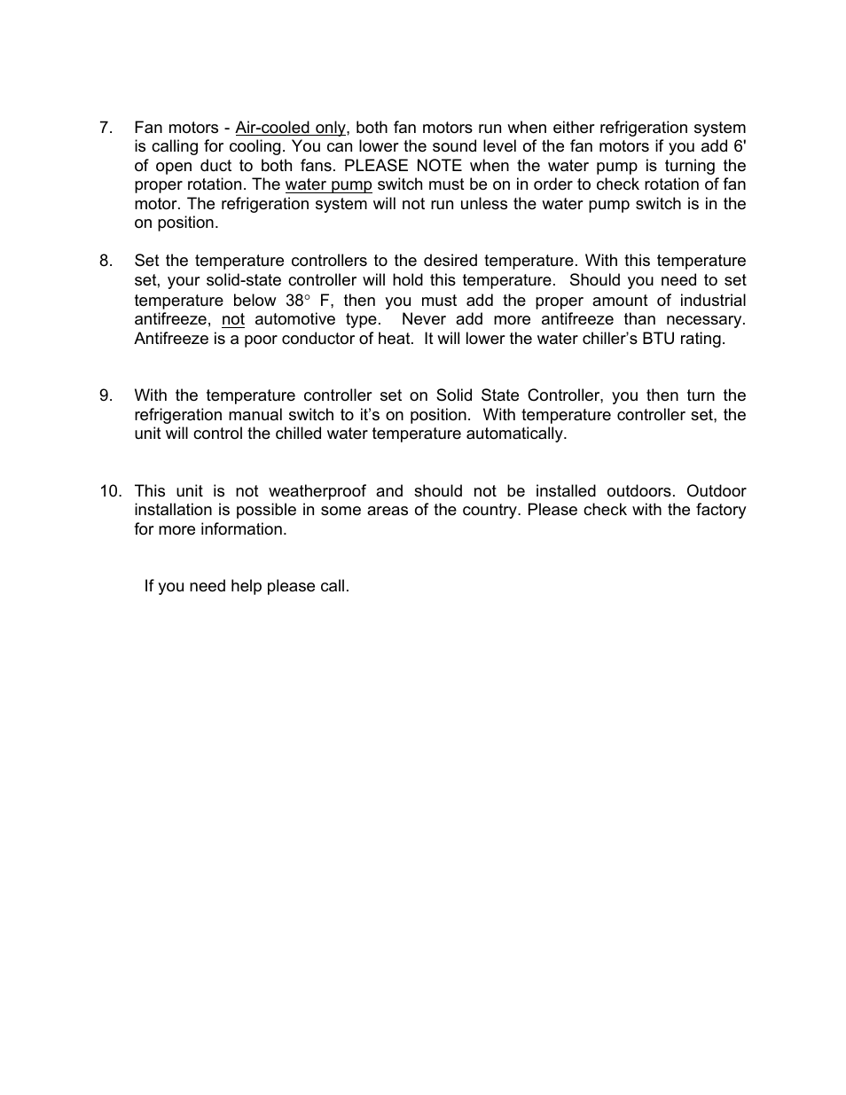 Schreiber Chillers 750ACsf User Manual | Page 12 / 31