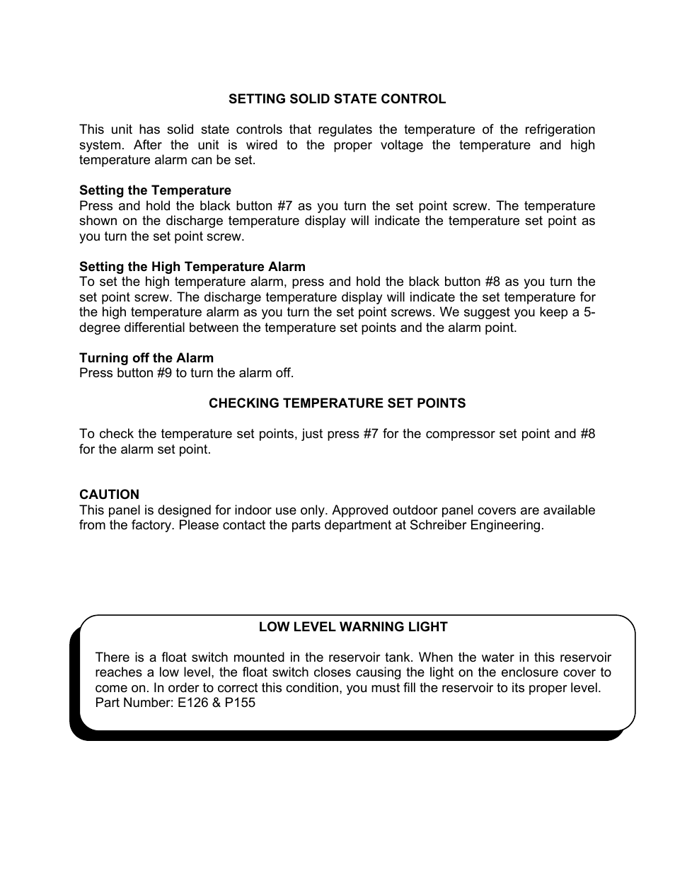 Setting solid state control, Chilled water distribution piping | Schreiber Chillers 750ACsf User Manual | Page 8 / 31