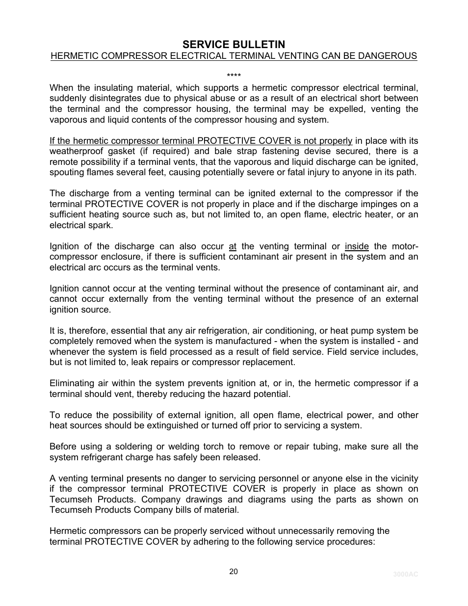 Service bulletin | Schreiber Chillers 3000AC User Manual | Page 22 / 33