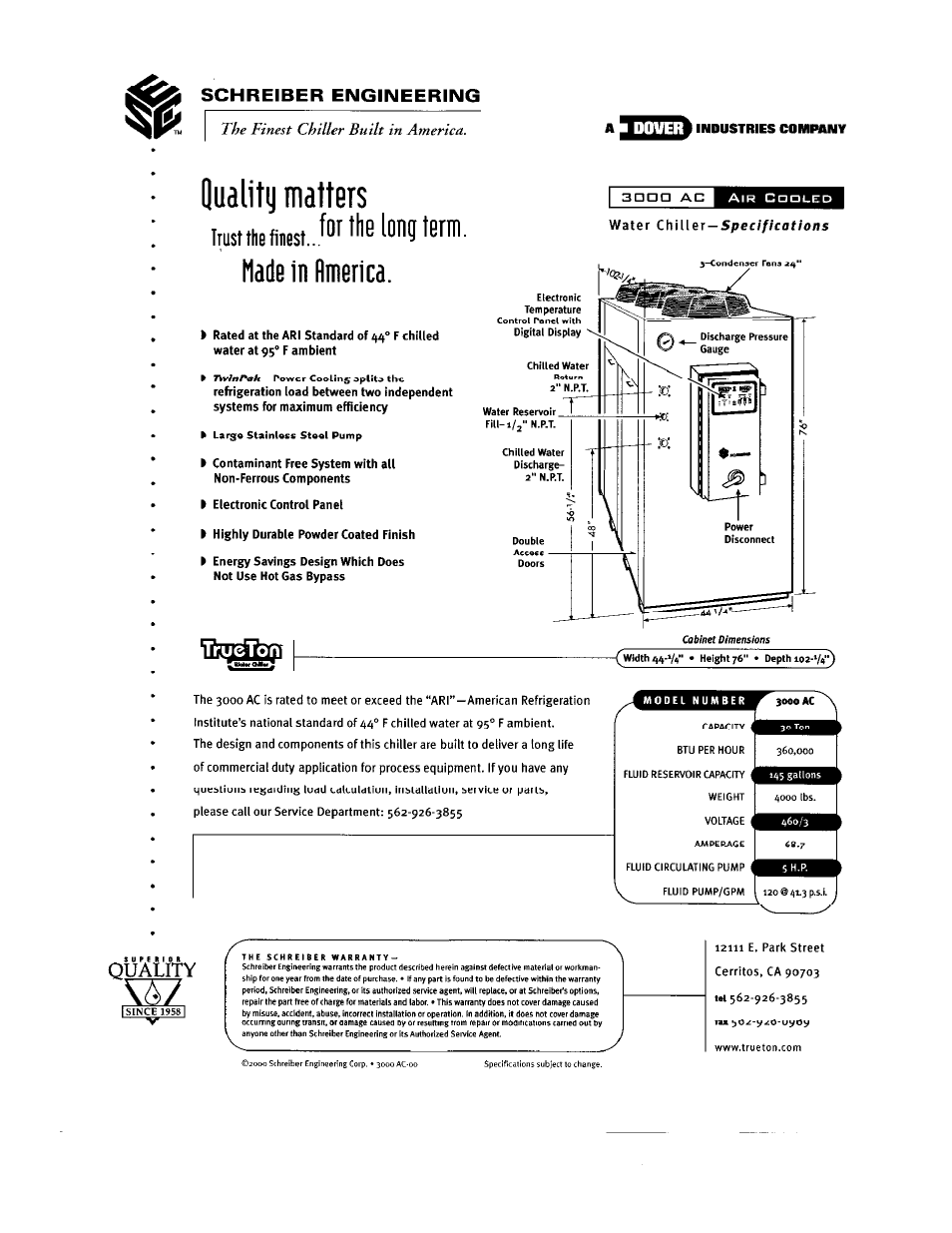 Schreiber Chillers 3000AC User Manual | Page 3 / 33