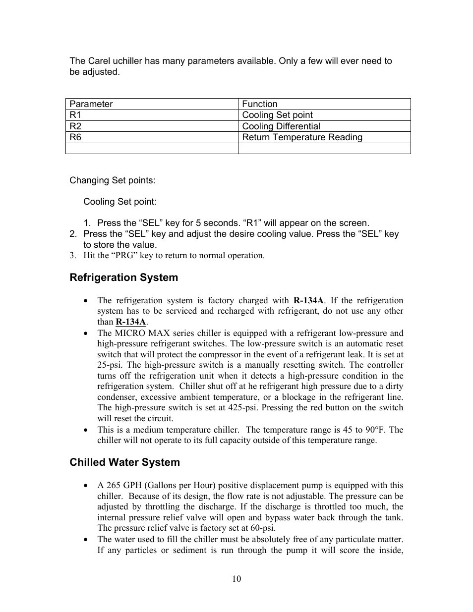 Schreiber Chillers MICRO MAX CHILLERS User Manual | Page 10 / 21