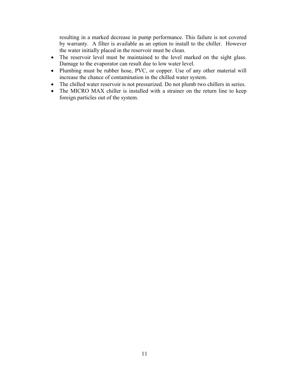 Schreiber Chillers MICRO MAX CHILLERS User Manual | Page 11 / 21