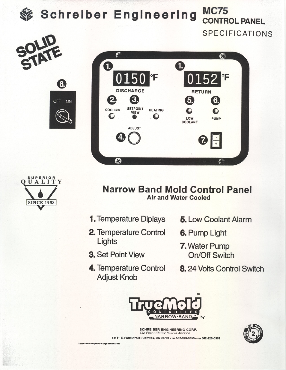 Schreiber Chillers MC75AC User Manual | Page 6 / 20