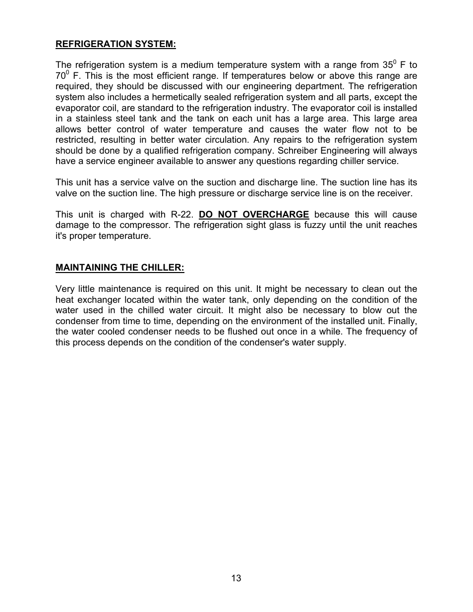 Schreiber Chillers Hypertherm Part No 039104 User Manual | Page 12 / 30