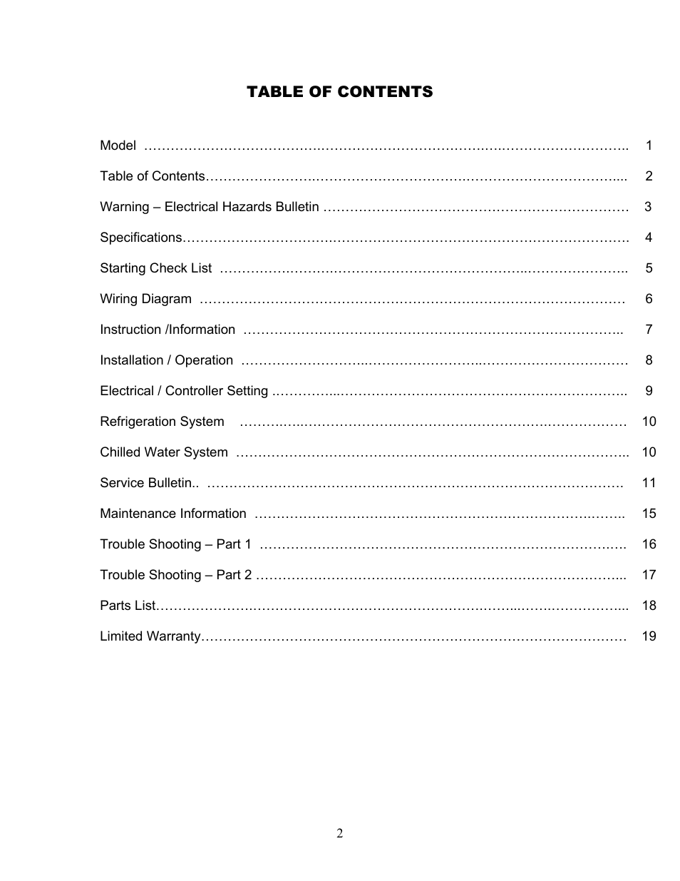 Schreiber Chillers Excellon MM30AC User Manual | Page 3 / 20