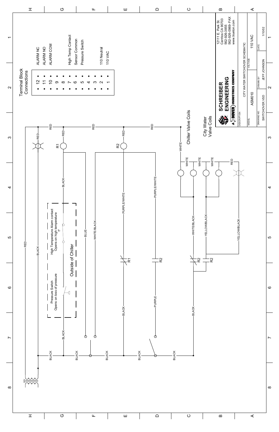 Schreiber engineering | Schreiber Chillers ASM010 City Water Switchover User Manual | Page 6 / 6