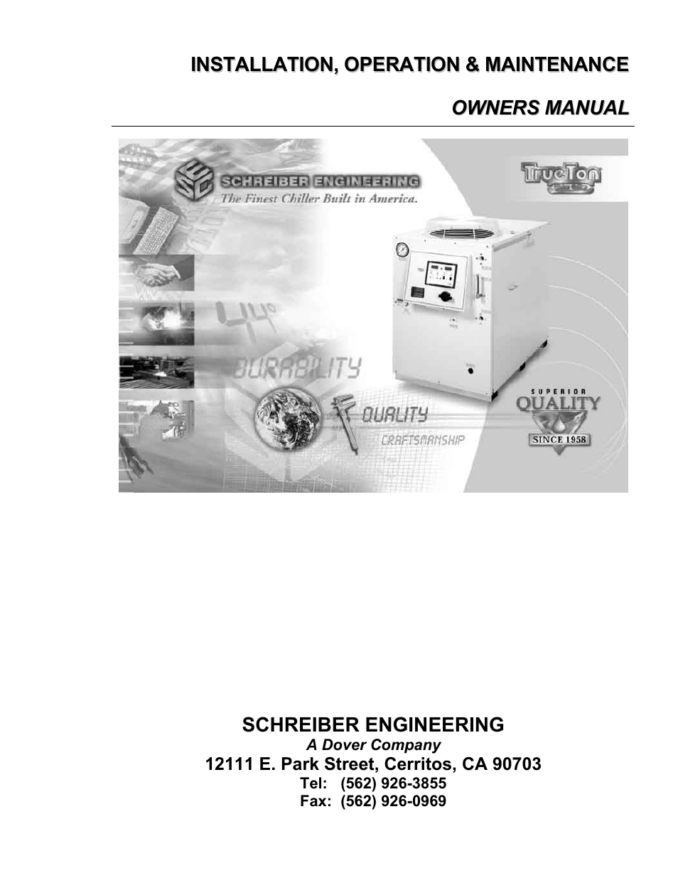 Schreiber Chillers 1055 New User Manual | 64 pages