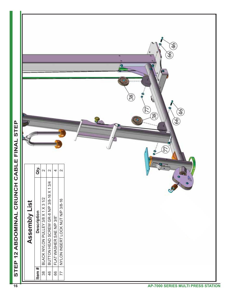 Assembly list | Tuff Stuff AP-71MP Single Station Multi Press User Manual | Page 16 / 23