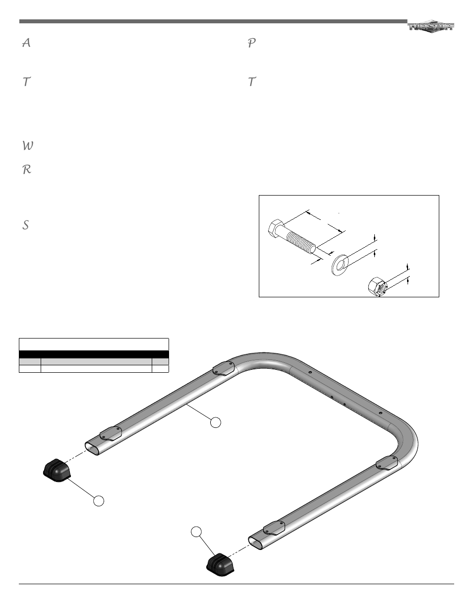 Introduction step 1 assembly list | Tuff Stuff RPR-265 Power Cage/Rack User Manual | Page 2 / 8
