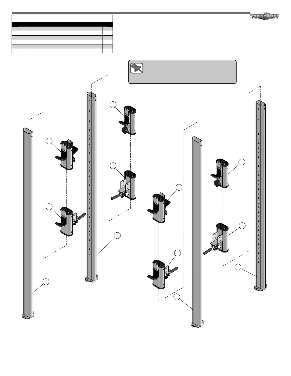 Step 2 assembly list | Tuff Stuff RPR-265 Power Cage/Rack User Manual | Page 3 / 8