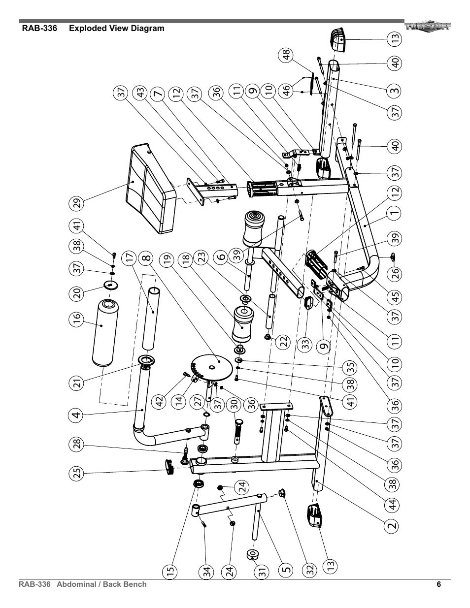 Tuff Stuff RAB-336 Abdominal/Back machine User Manual | Page 6 / 8