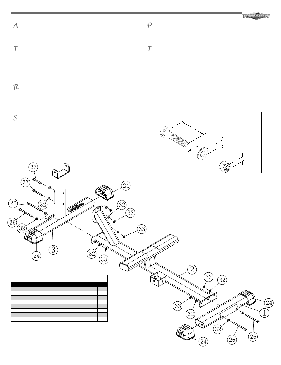 Introduction step 1 assembly list | Tuff Stuff RCB-355 Seated Calf Bench User Manual | Page 2 / 4