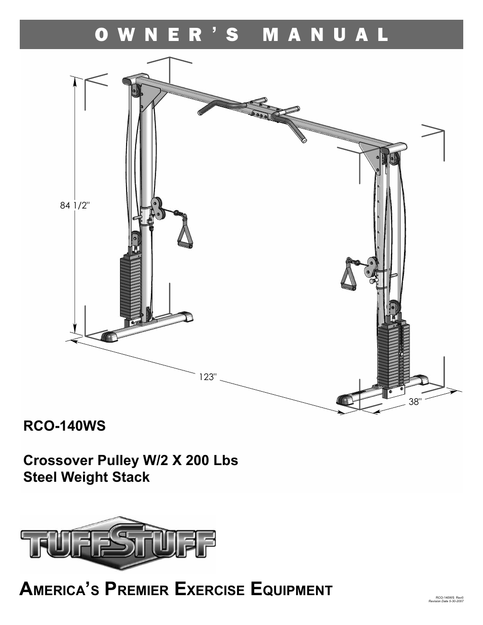 Tuff Stuff RCO-140WS Crossover Pulley User Manual | 10 pages
