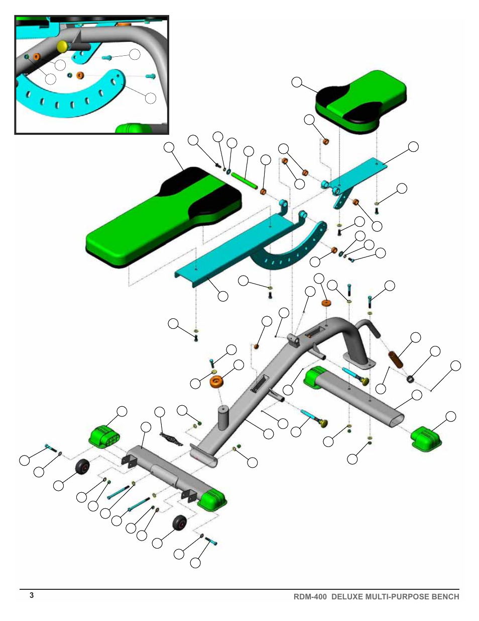 Tuff Stuff RDM-400 Deluxe Multi-Purpose Bench User Manual | Page 2 / 4