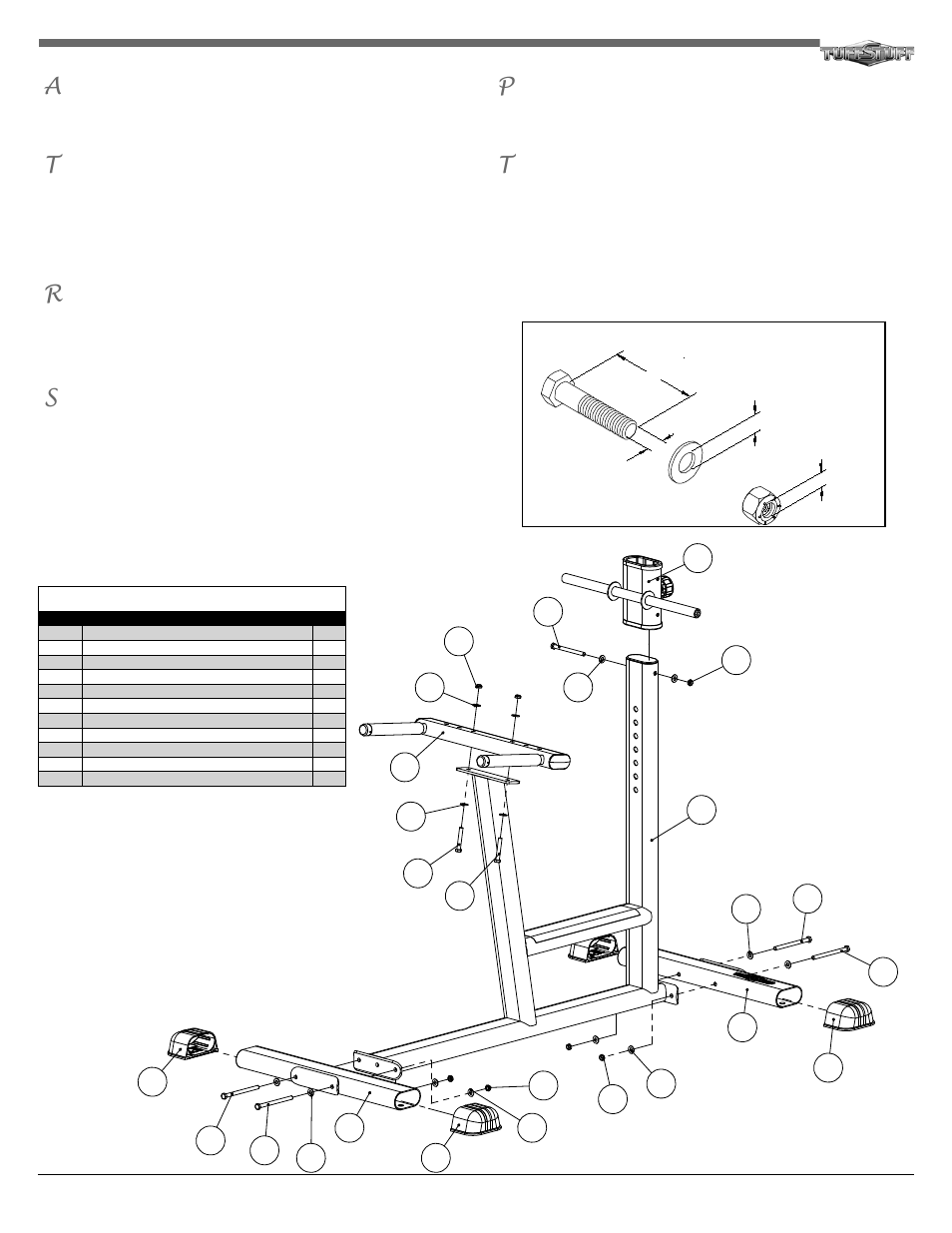 Tuff Stuff RRC-315 Roman Chair User Manual | Page 2 / 4