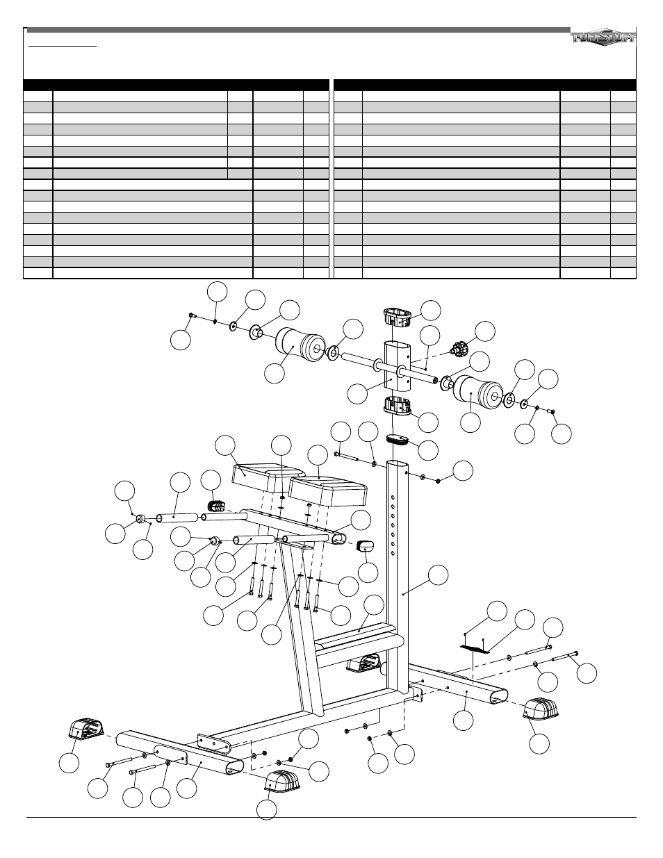 Rrc-315 parts list | Tuff Stuff RRC-315 Roman Chair User Manual | Page 4 / 4