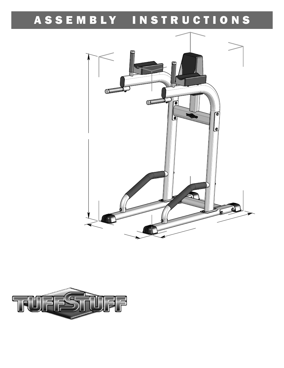 Tuff Stuff RVR-341 Vertical Knee Raise/Dip Stand User Manual | 4 pages