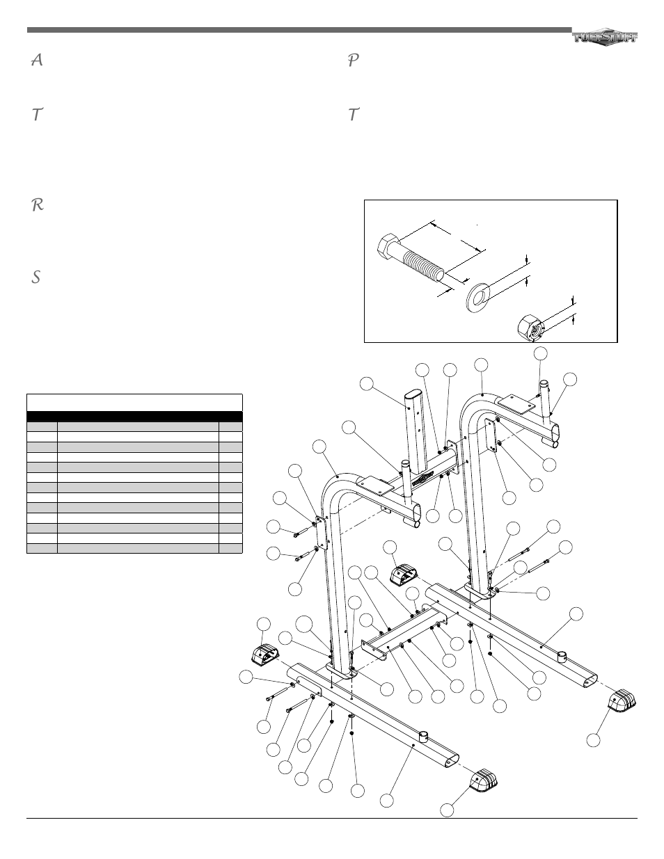 Tuff Stuff RVR-341 Vertical Knee Raise/Dip Stand User Manual | Page 2 / 4