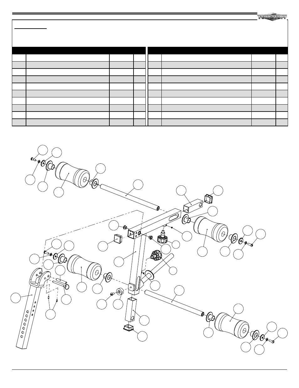 Rlc-385 parts list | Tuff Stuff RWC-335 Wide Combo Fold Up Bench User Manual | Page 5 / 8