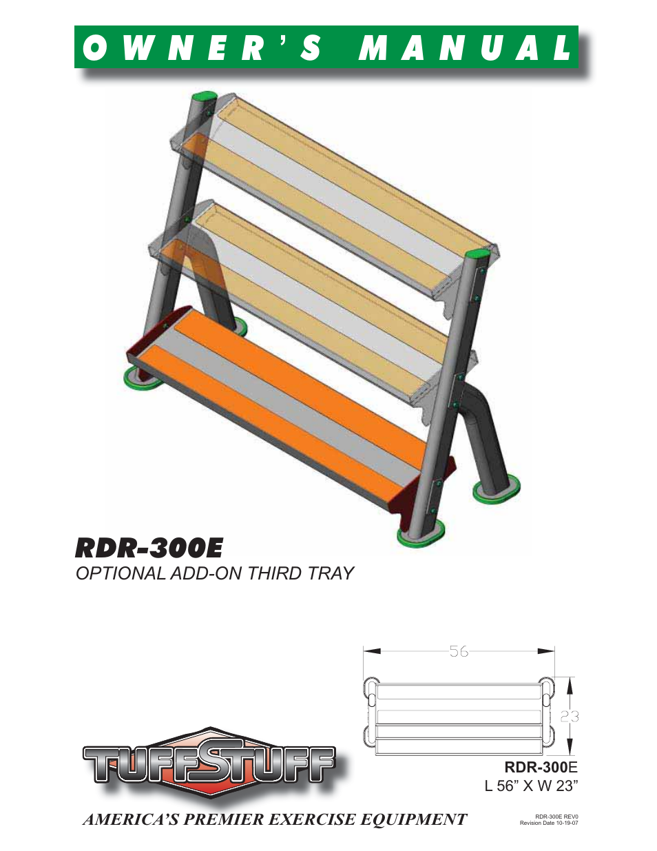 Tuff Stuff RDR-300E Third Tier Option For RDR-300 User Manual | 3 pages