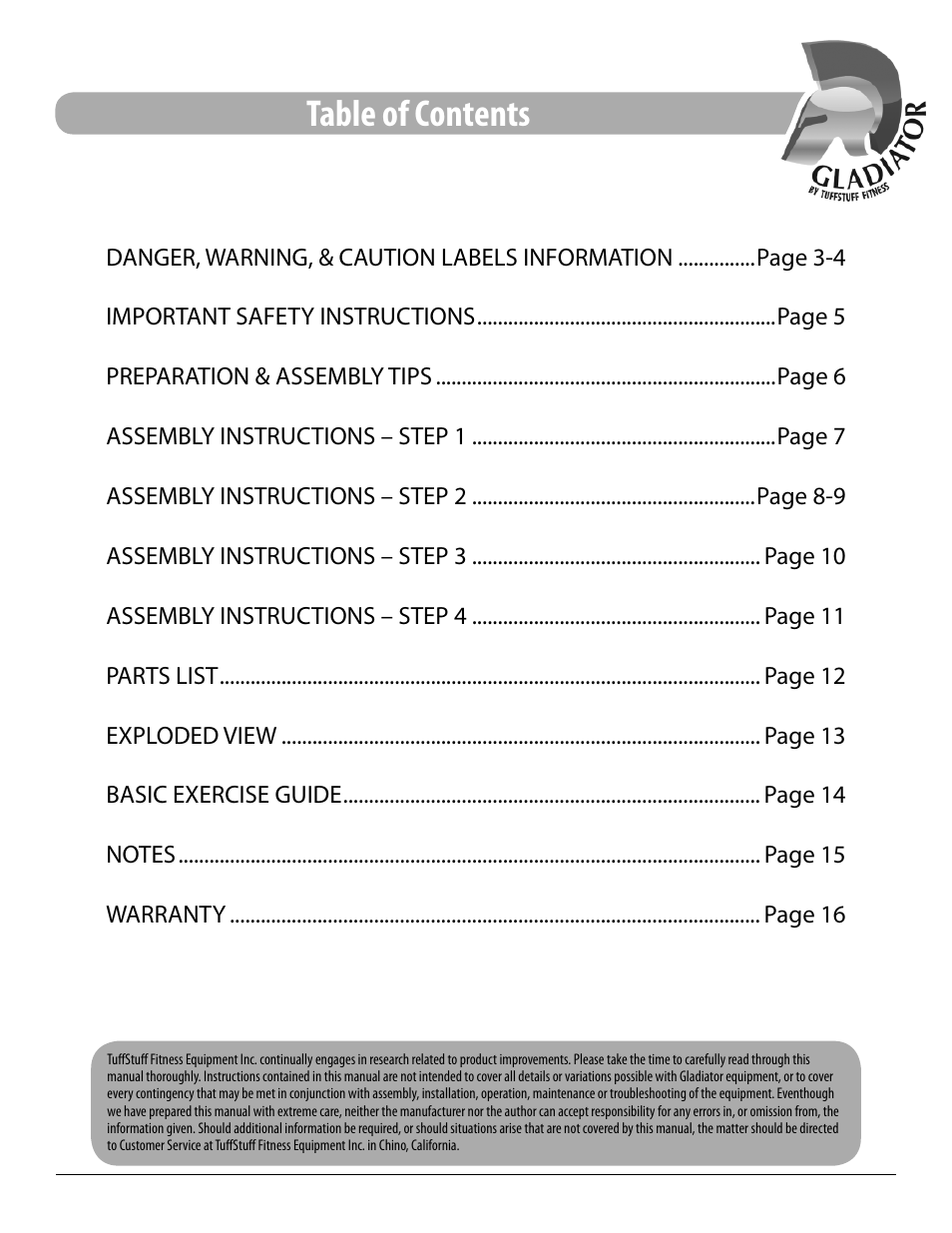 Tuff Stuff EAB-35 Adjustable Abdominal Bench User Manual | Page 2 / 16